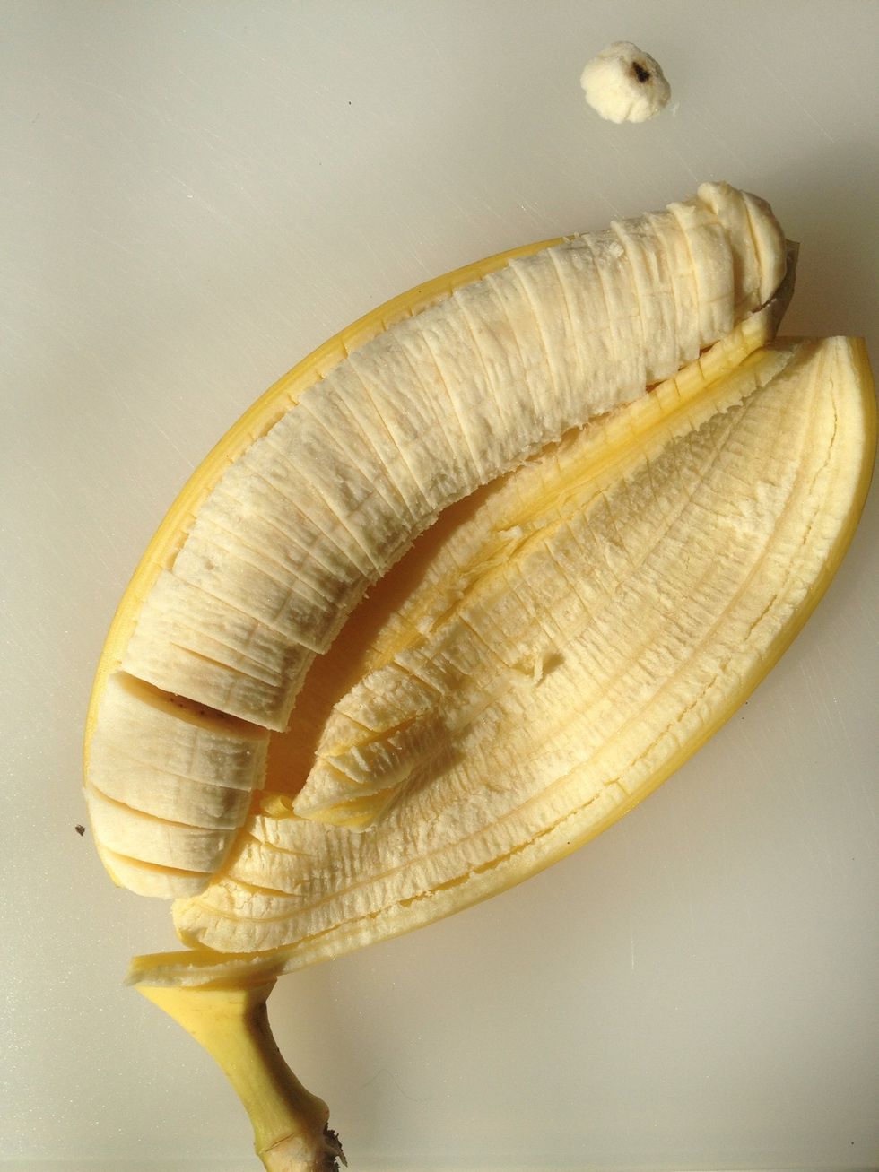 Slice bananas. Makes for an easy collection.