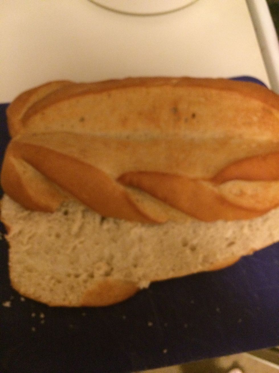 Slice bread in halve
