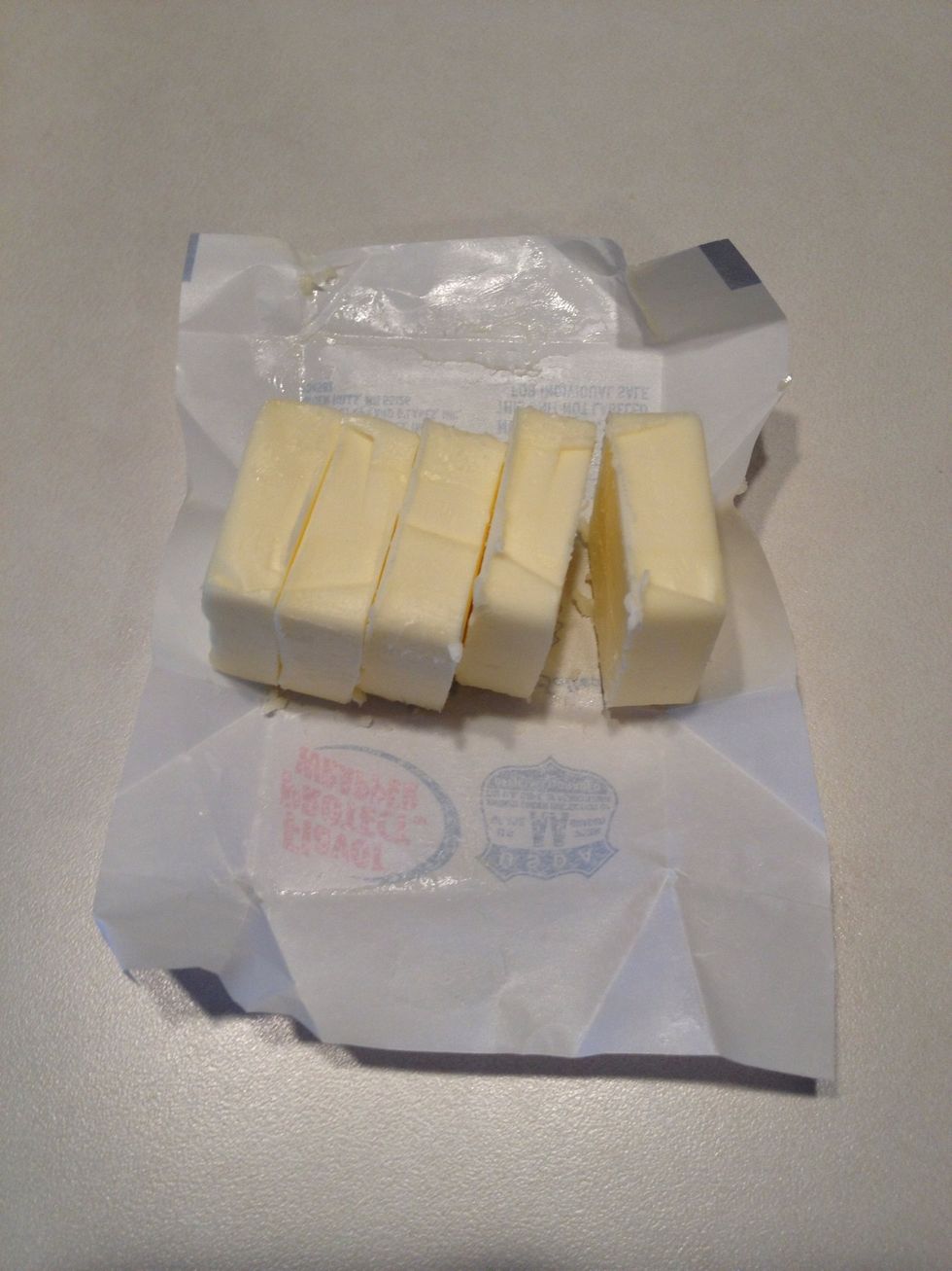 Slice butter into small chunks.