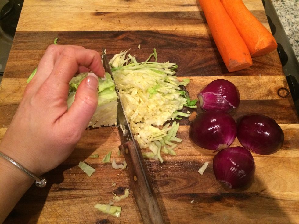Slice cabbage