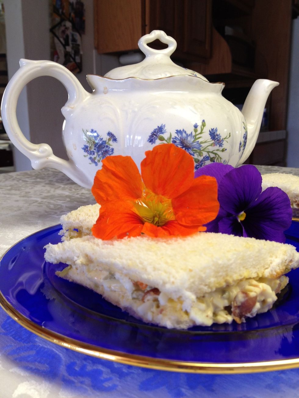 Slice diagonally (garnish with herbs or edible flowers)