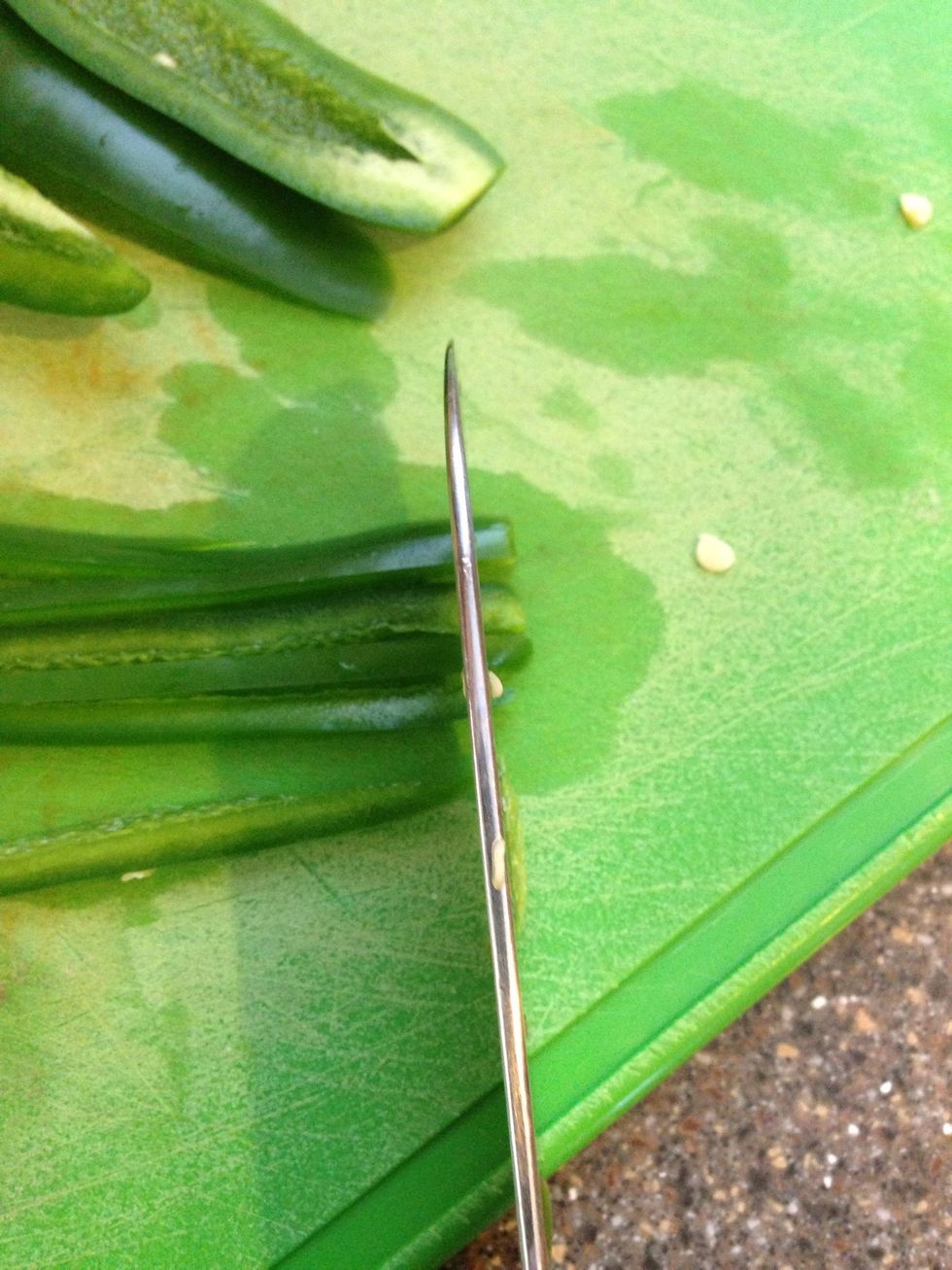 Slice each piece lengthwise then crosswise.