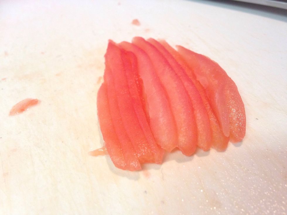 Slice into 1/8 inch slices.