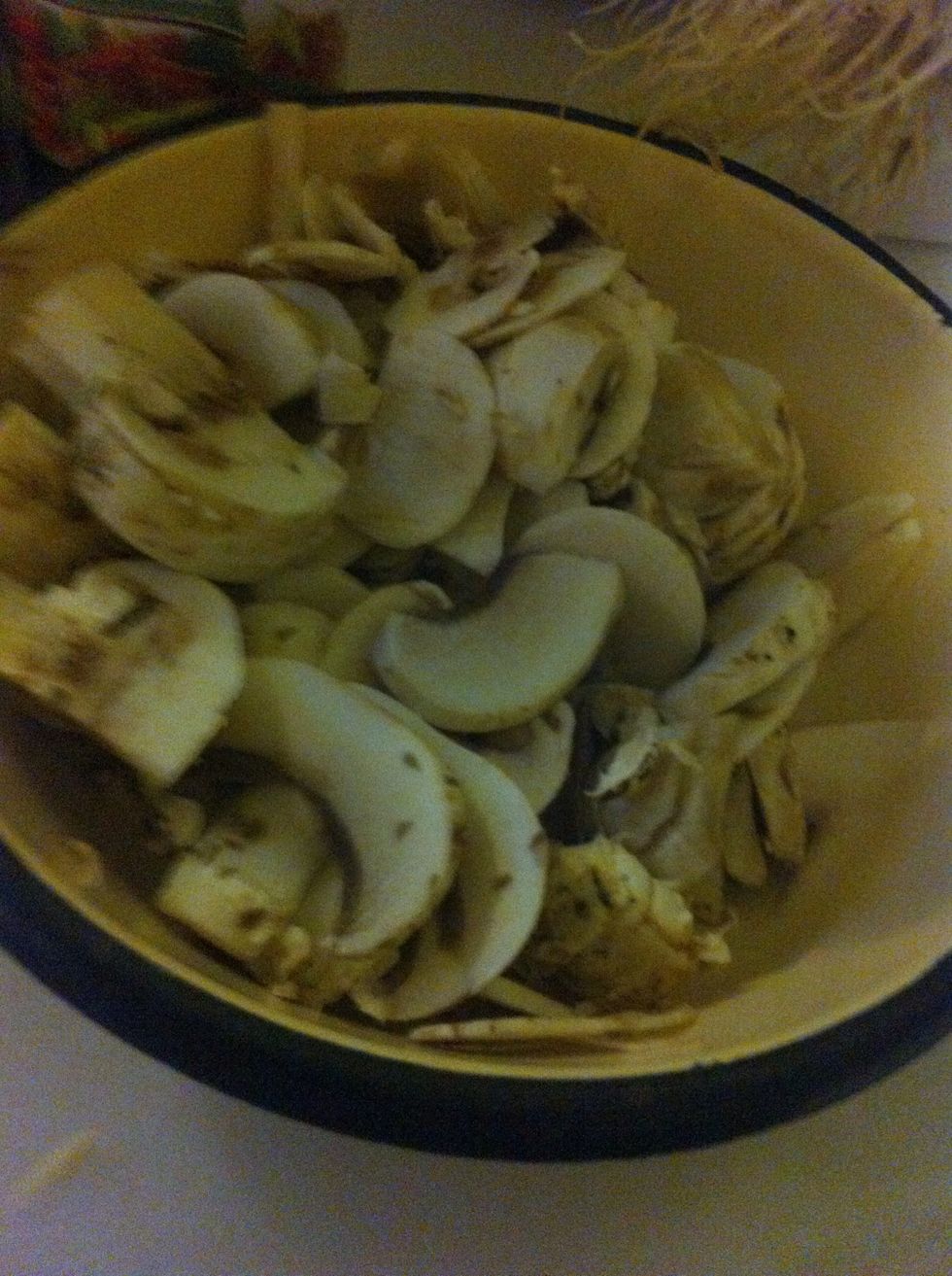 Slice mushrooms