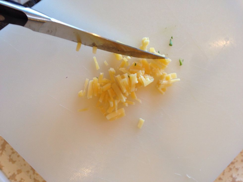 Slice or dice some cheese of your choice. I'm using Gouda.