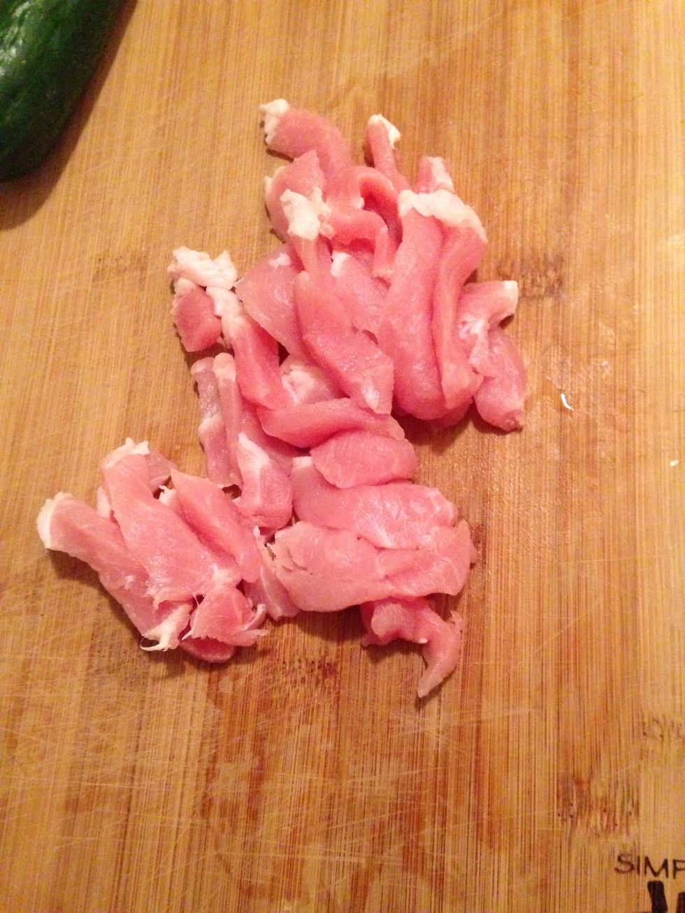 Slice pork lion into any shape you like.