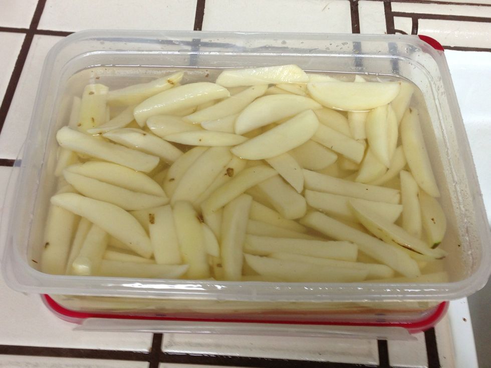 Slice potatoes