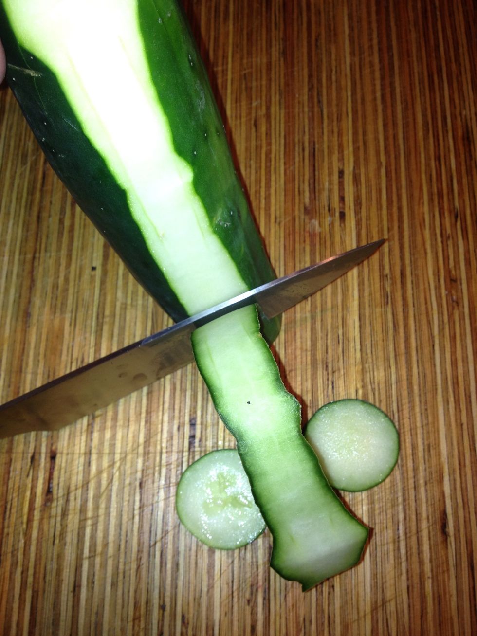 Slice some of the skin off and leave some of the skin on