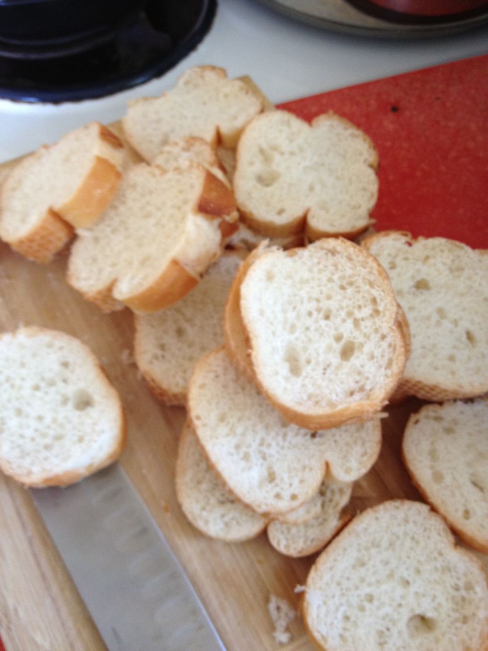 Slice the baguette