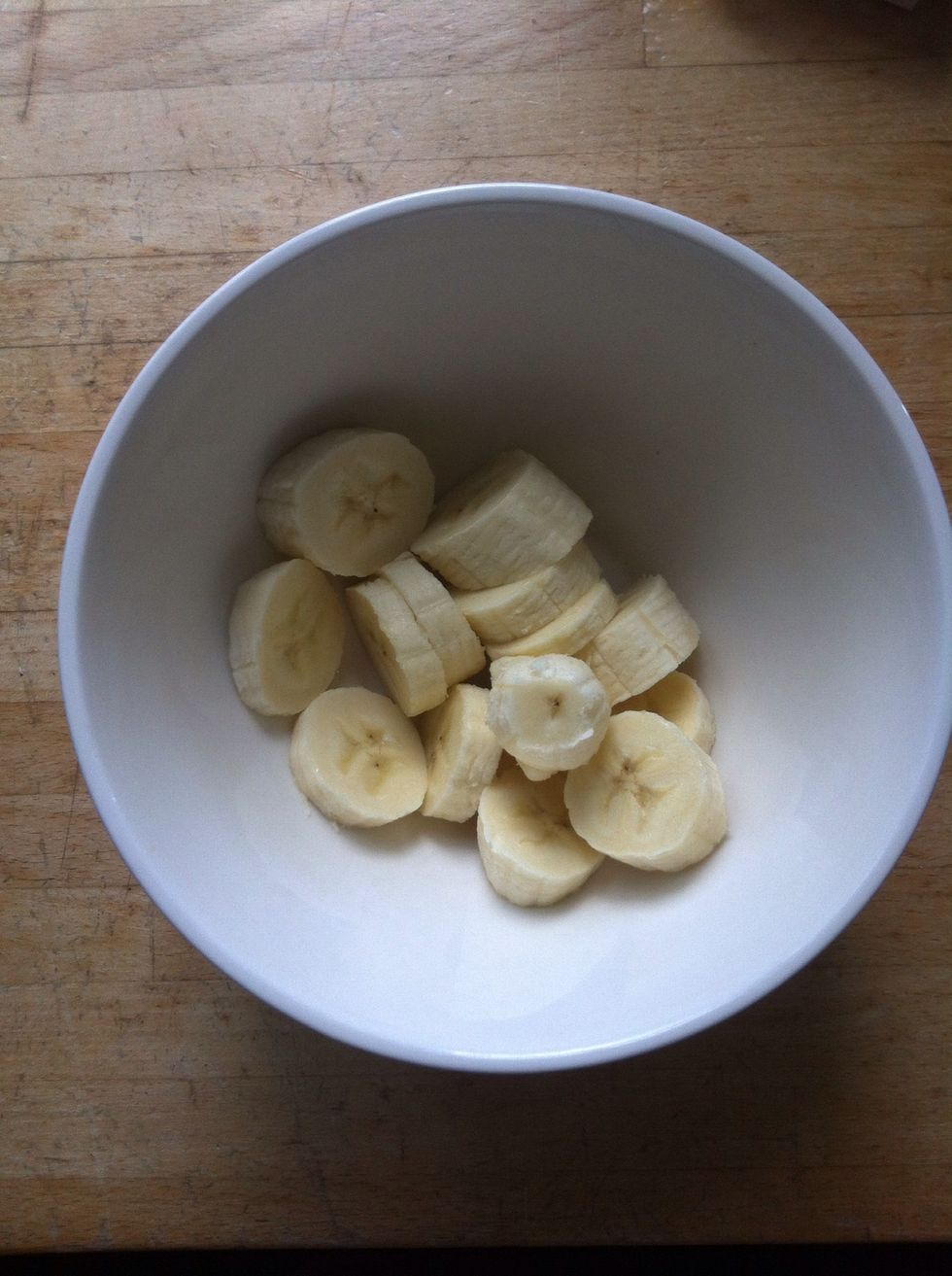 slice the banana in to pieces and put it up in the Bowl