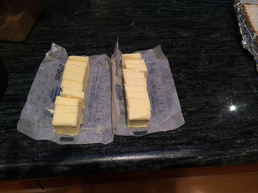 Slice the butter into chunks.