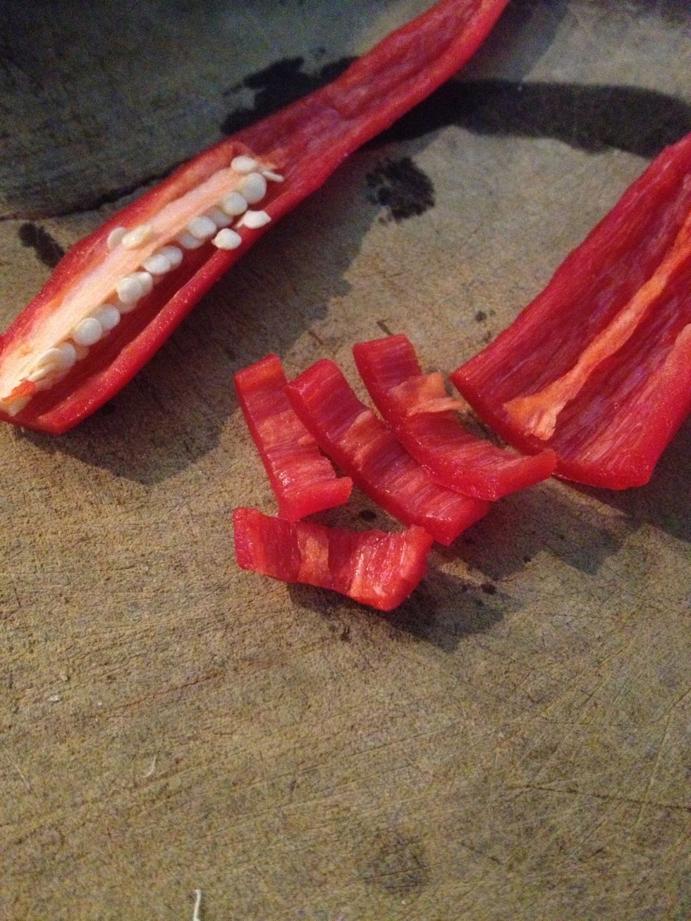 Slice the chili.