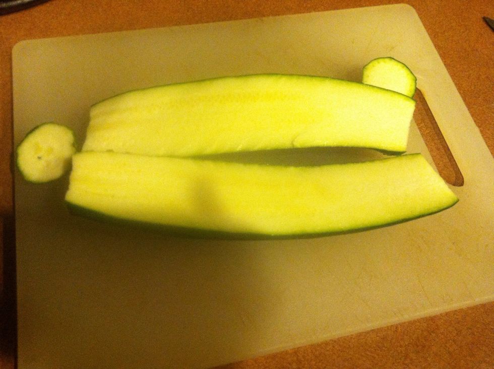 Slice the end completely off. Now slice down the middle evenly \u27a1