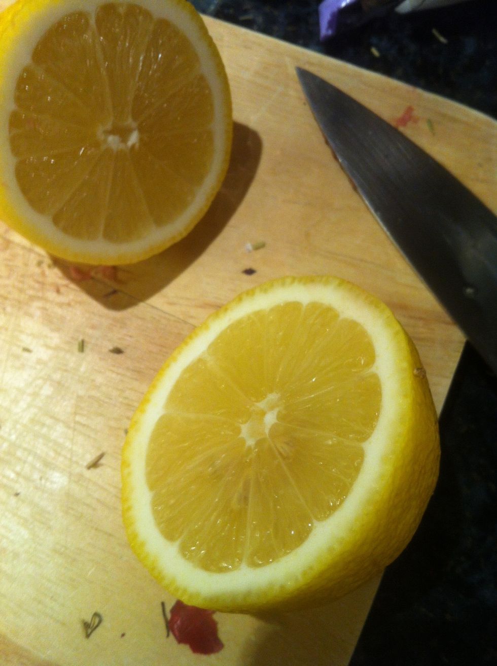 Slice the lemons and grate some of the skin onto the leg
