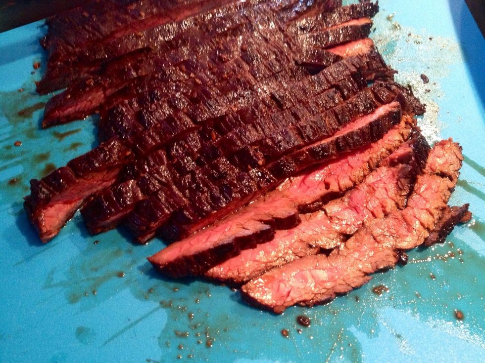 Slice the meat not along the fibers but across them.