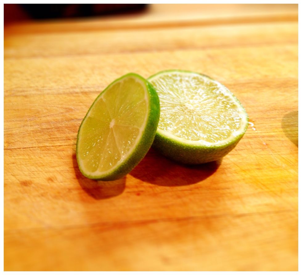 Slice the middle 'wheel' out of a lime