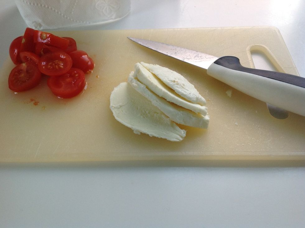 Slice the mozzarella