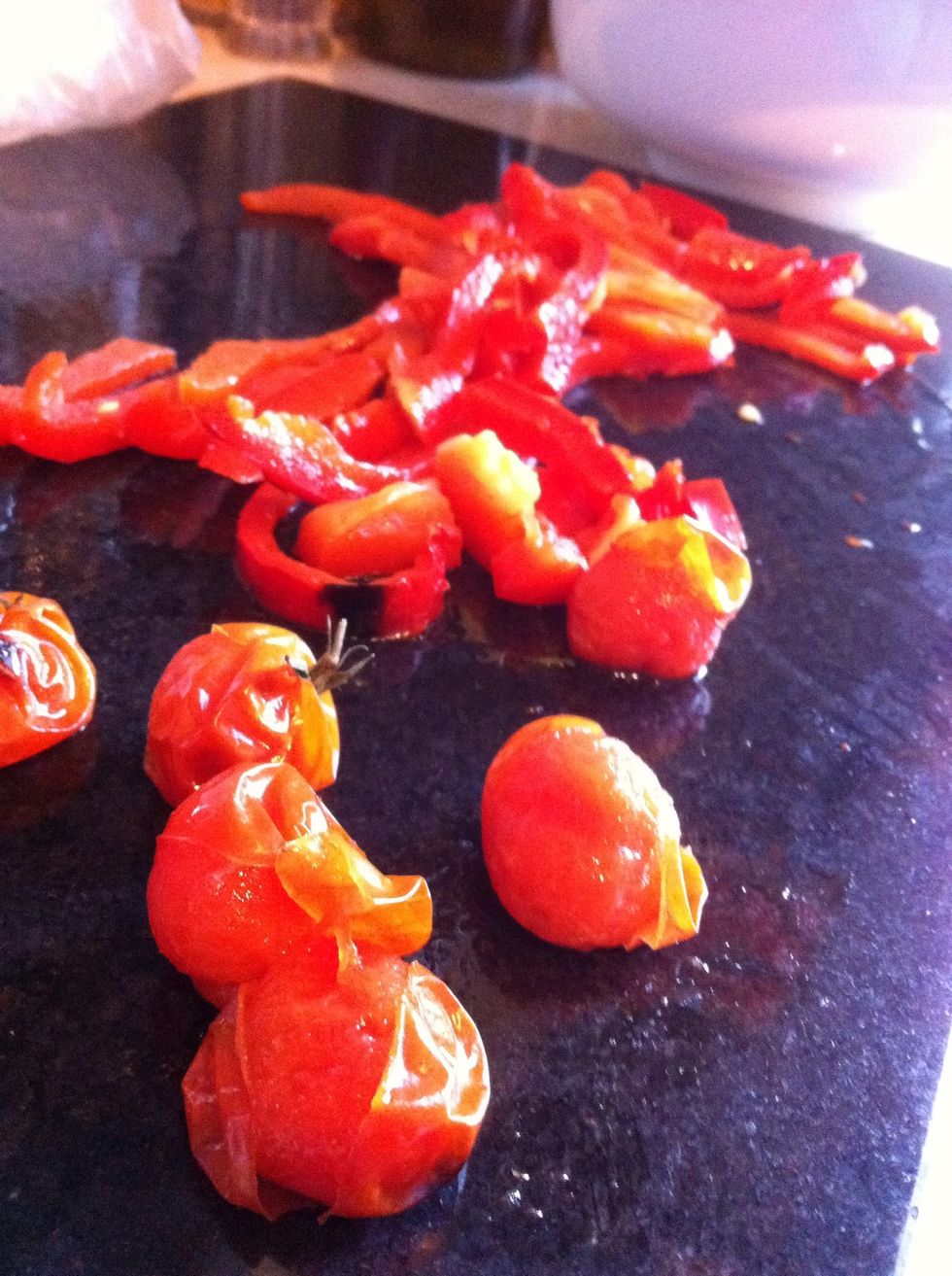 Slice the pepper up and keep this lot ready and waiting. They're next up.