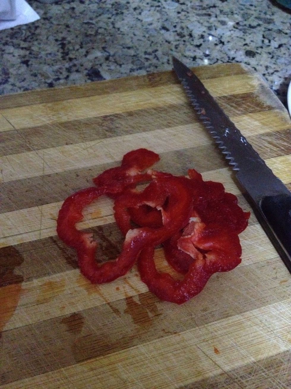 Slice the red pepper
