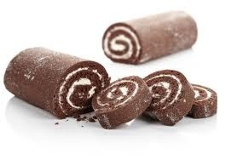 slice the swiss roll - about 1 inch thick slices