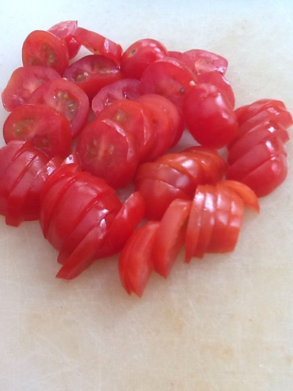 Slice the tomatoes