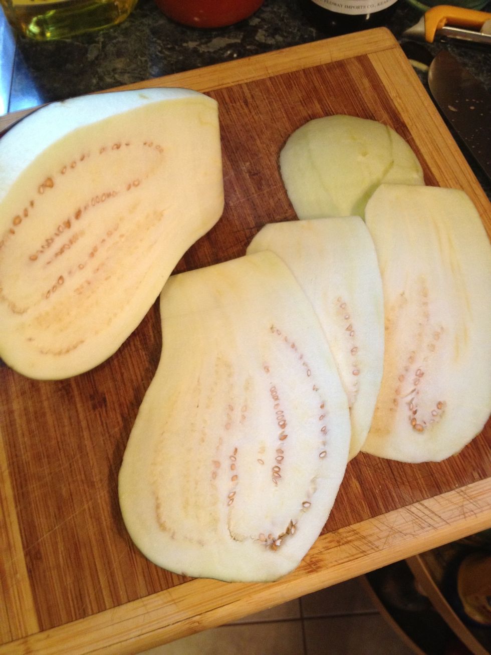 Slice them as thin as possible about 1/4".