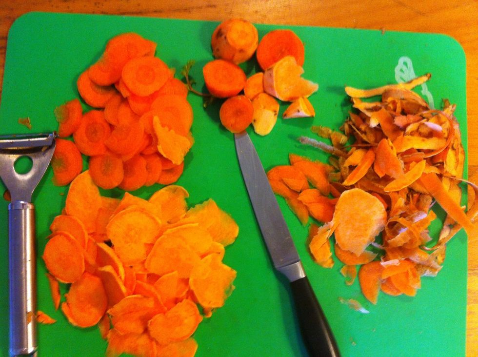 Slice them wafer thin, watch you don't start to make them thicker as you do more! Try to keep them straight, wedges cook unevenly :)