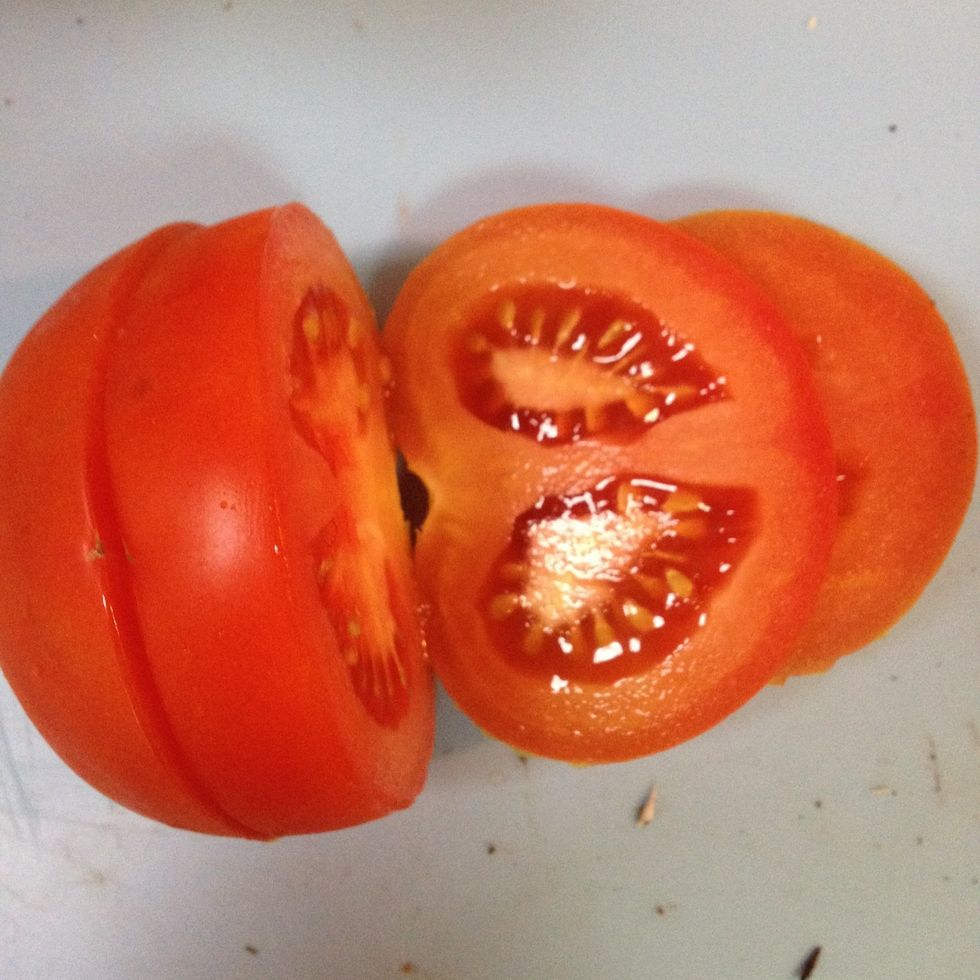 Slice tomatoes into thick rounds and Saut\u00e9. Season with salt & pepper