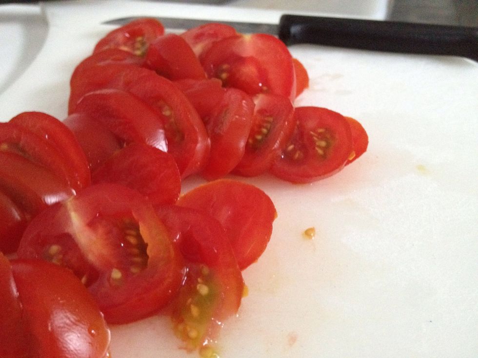 Slice tomatoes.
