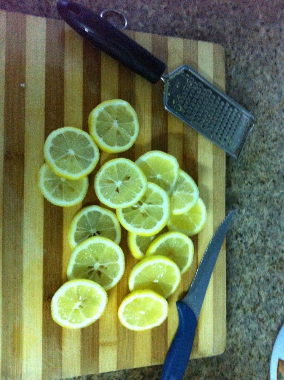 Slice up the lemons, spend some extra time to remove the seeds