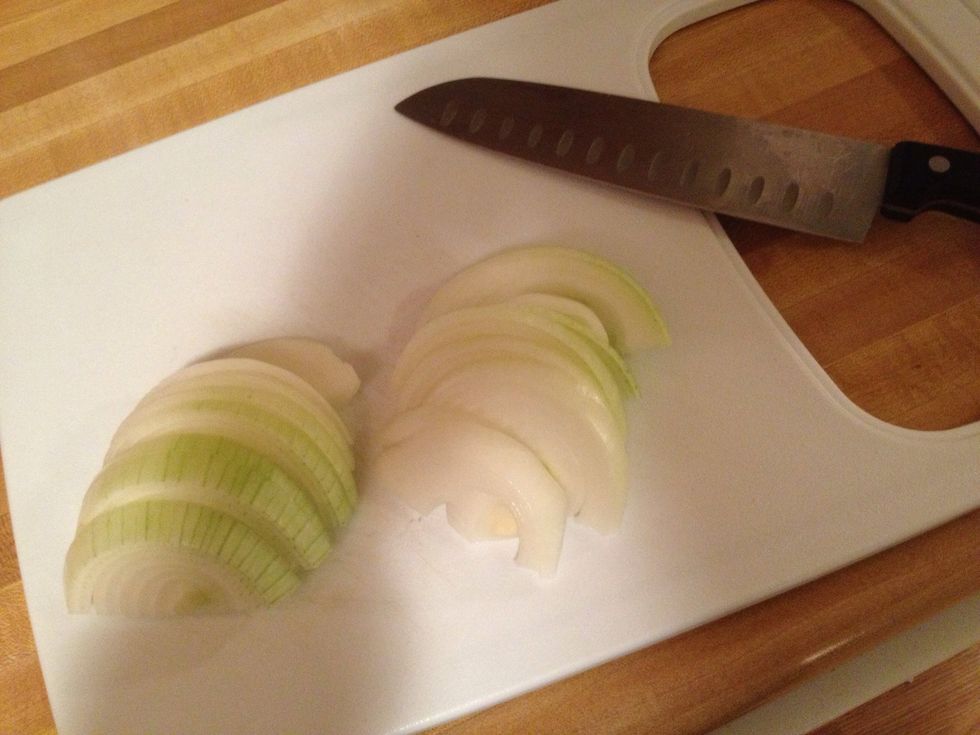 Slice up the onion.
