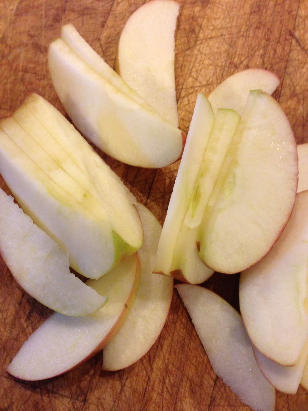 Slice up your apple, peeled or not, I leave the peels on, more nutrients!:)