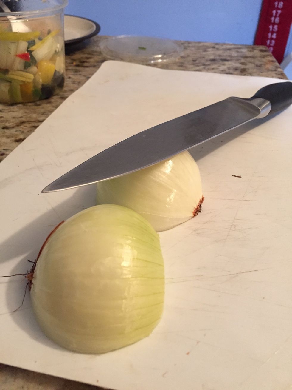 Slice up your onion (see my guide "how to PROPERLY cut an onion")