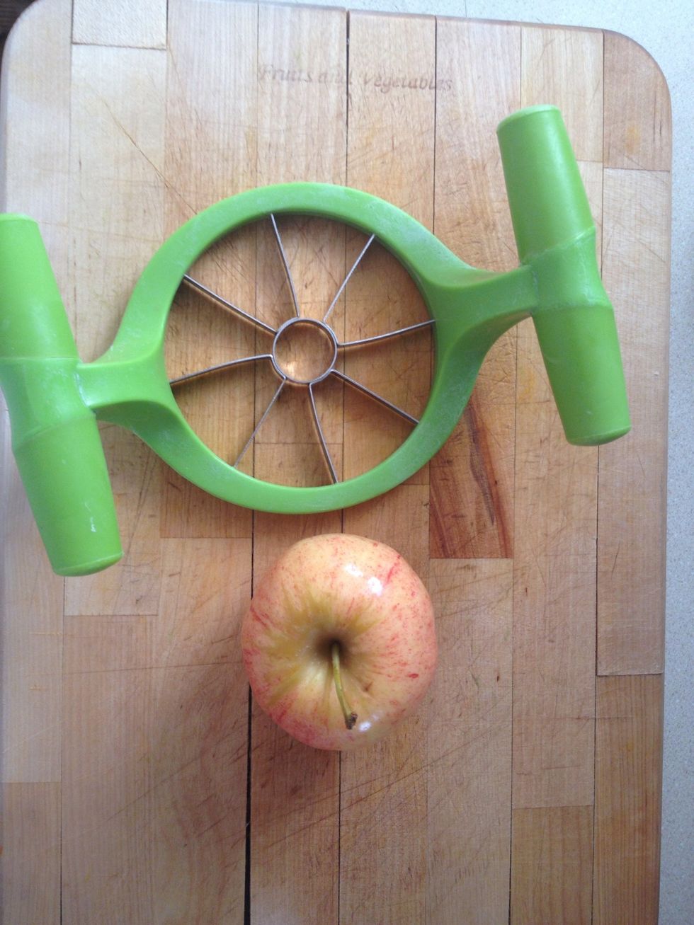 Slice your apples! You can also use red delicious apples. I just had a bag fun of honey crisps.