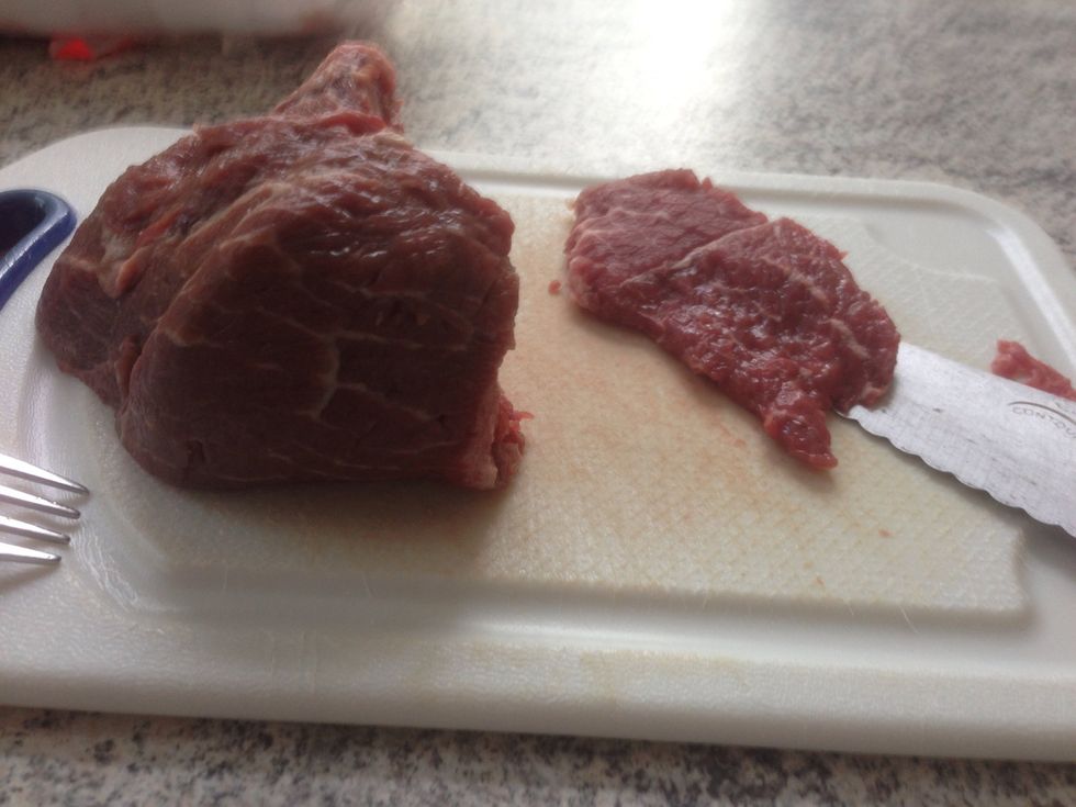 Slice your beef into thin slices!