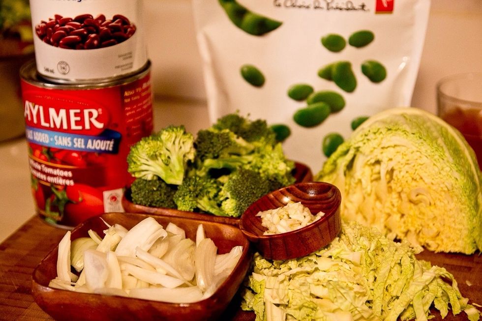 Slice your onions and gather your goods. Being organized and clean before you head to the stove will help your cooking improve immensely!!