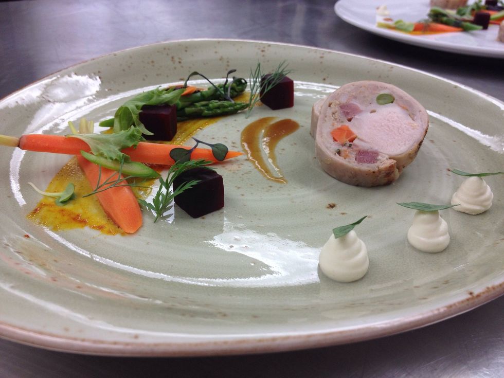 Slice your porchetta 3/8" thick, plate and serve!
