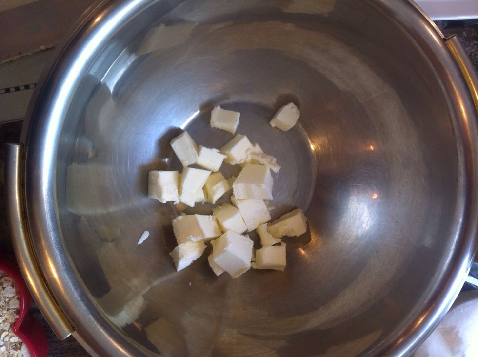 Slice your stick of butter into small cubes