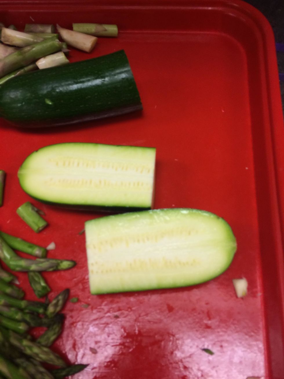 Slice Zucchini into small slices