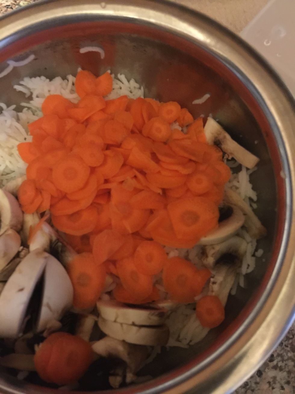 Sliced carrots. You can add as many or as few veggies.