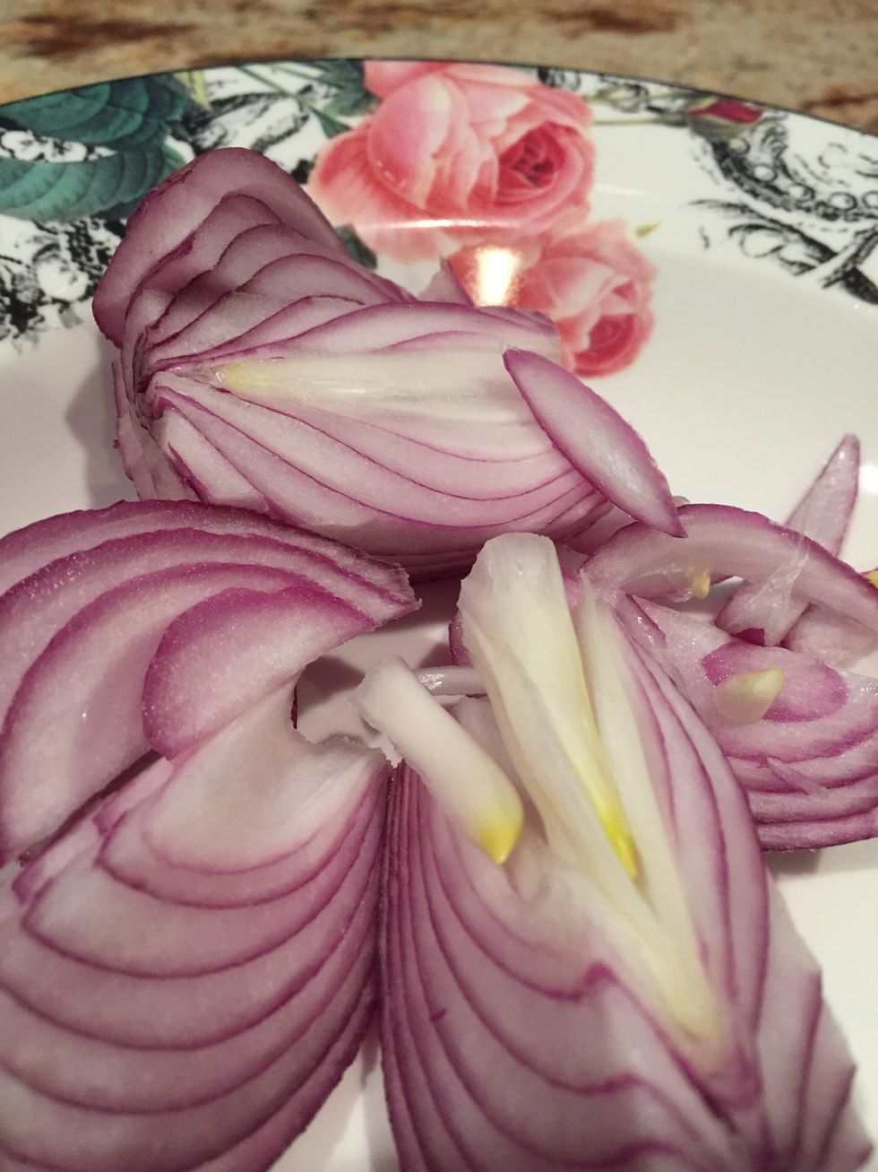 Sliced red or white onions