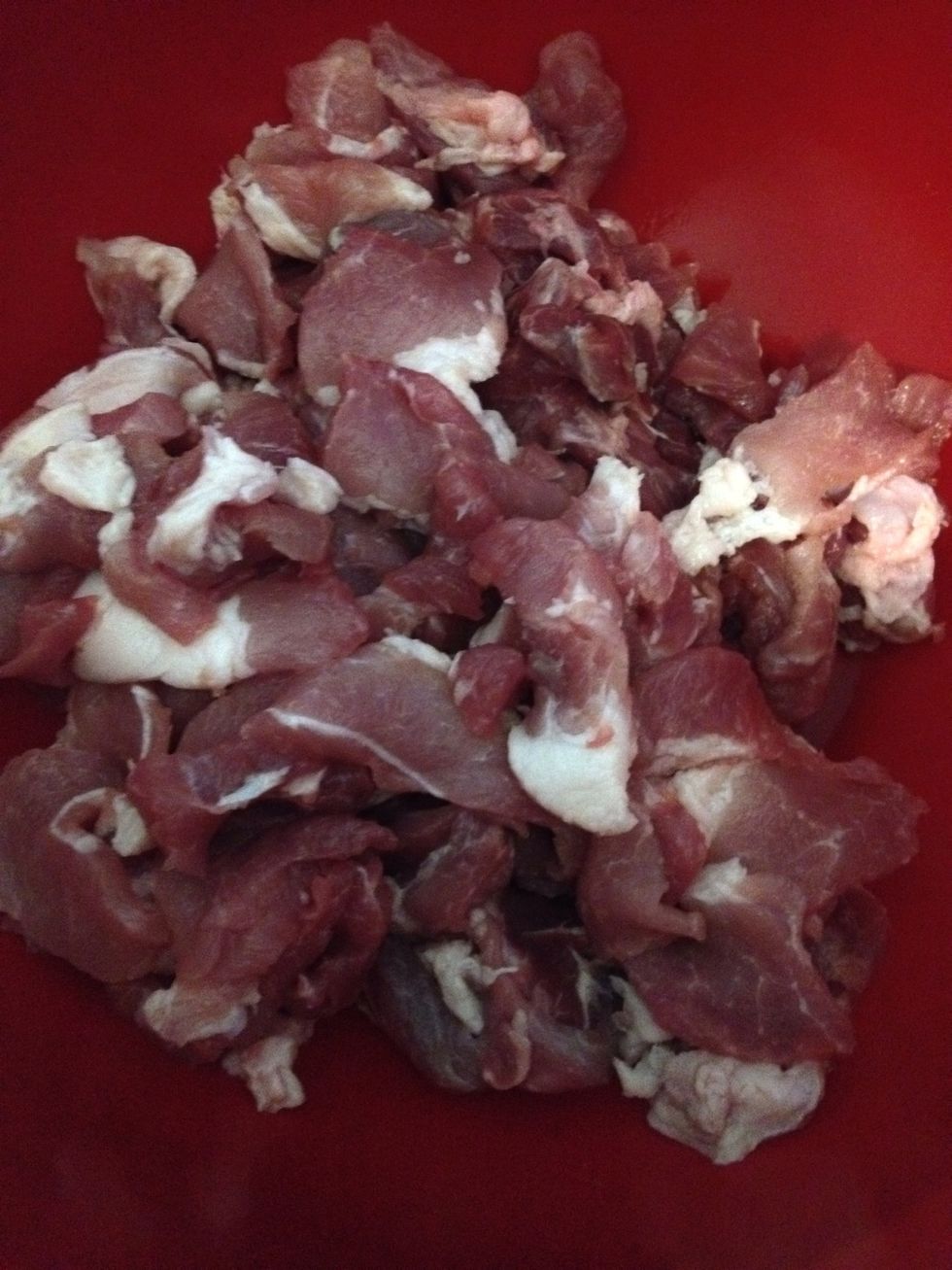 Sliced your pork into thinly slices