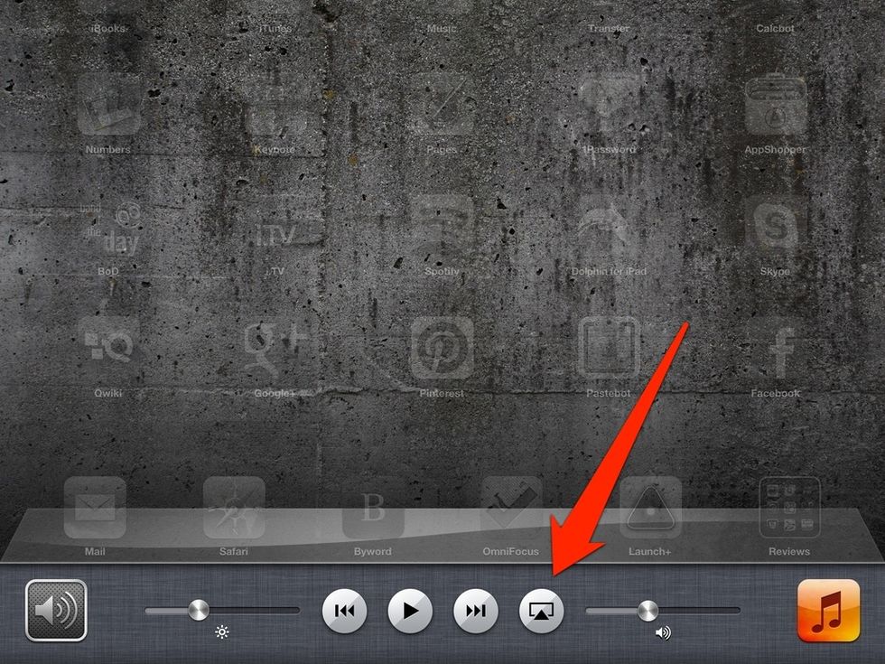 Slide bar on the bottom of the screen to the left