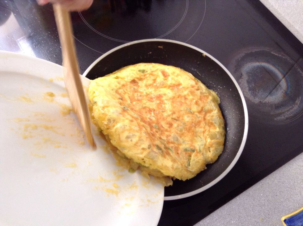 Slide it back to the pan.