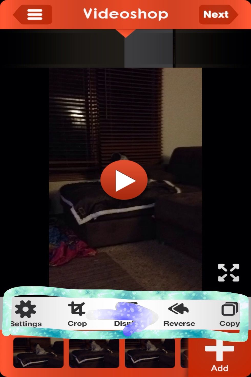 Slide it to the right to do anything else to the video