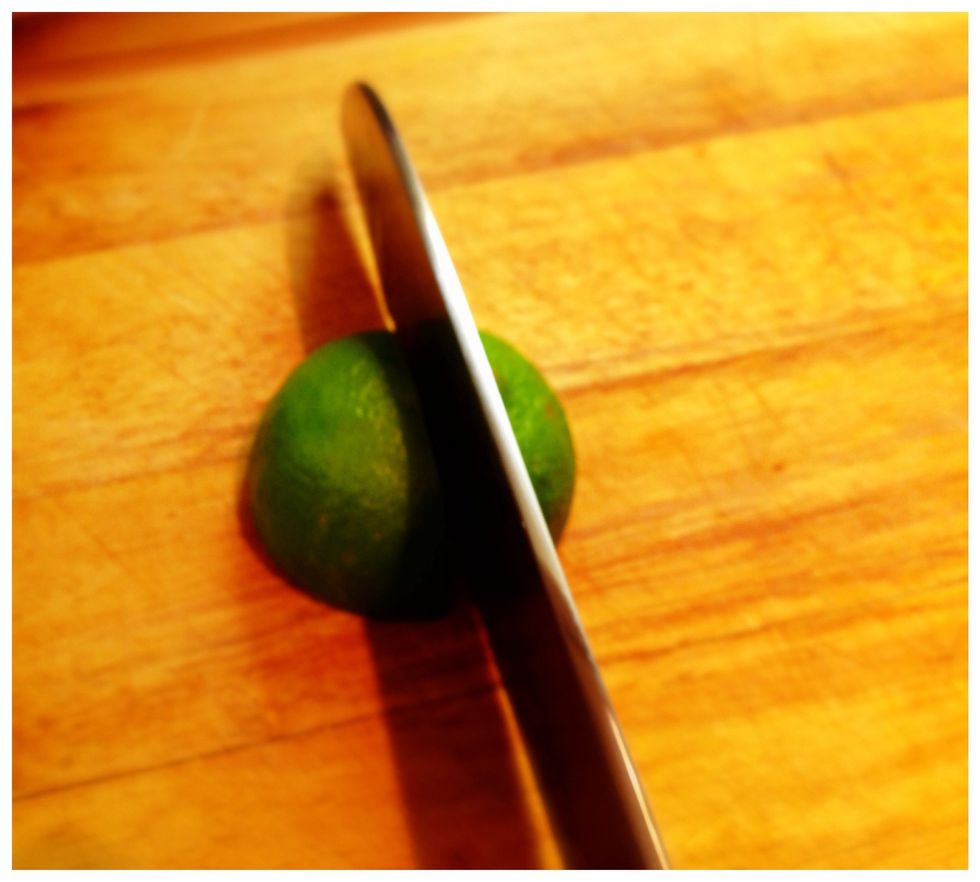 Slide one half of the lime