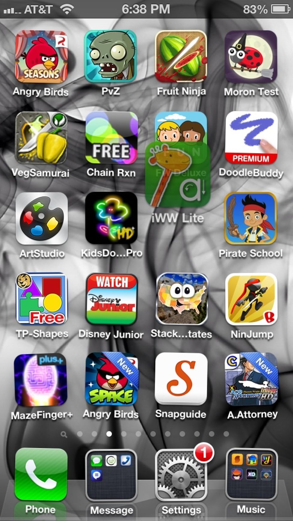 Slide the app on top of another app.