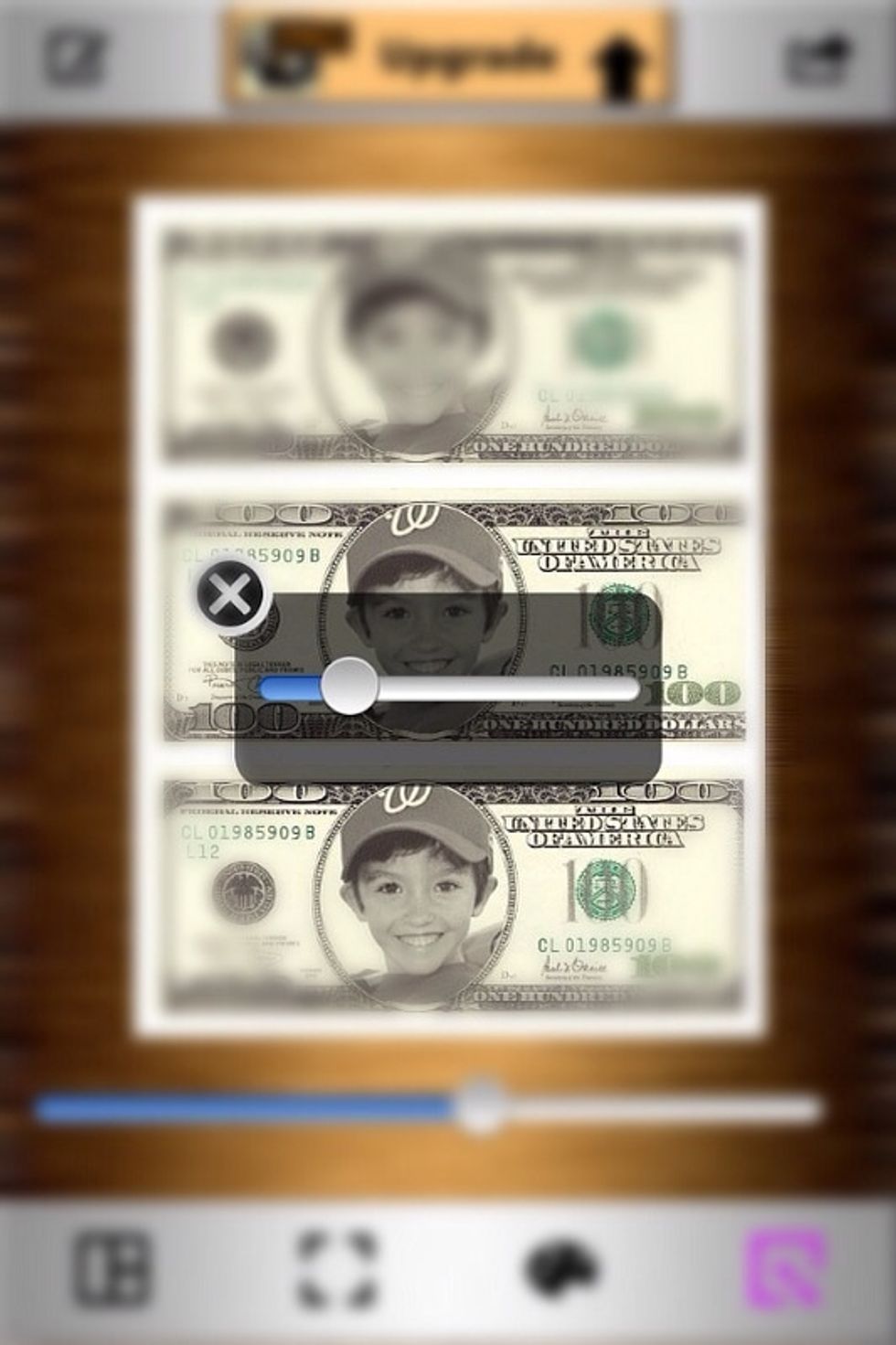 Slide the bar all the way to the left so your dollars fill the whole page.