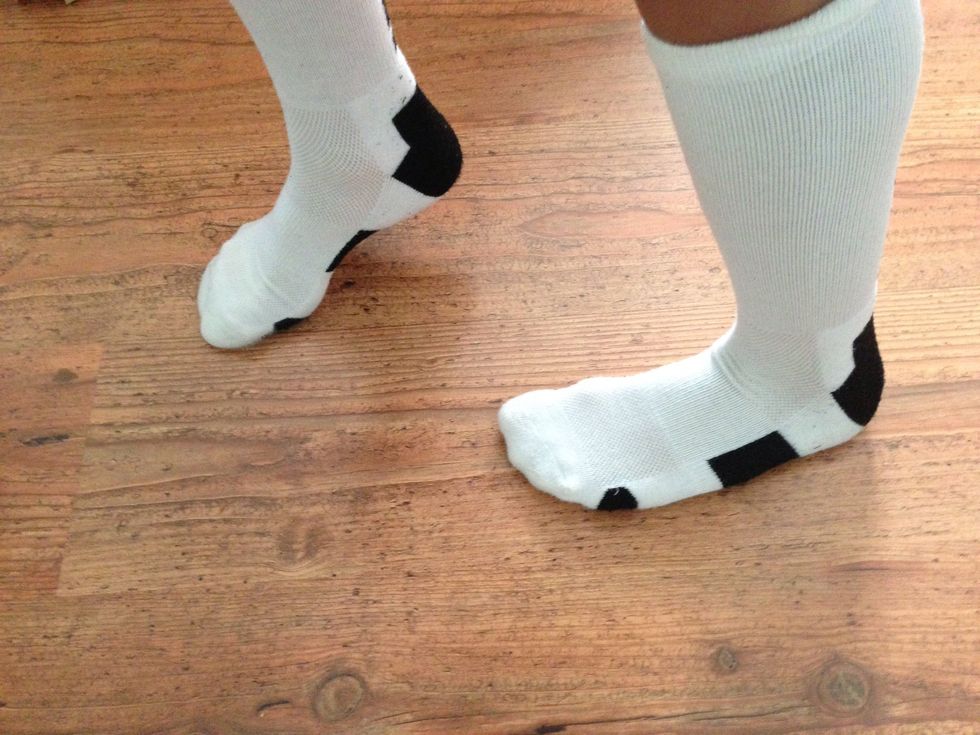 Slide the left foot back keeping the right foot in same spot!