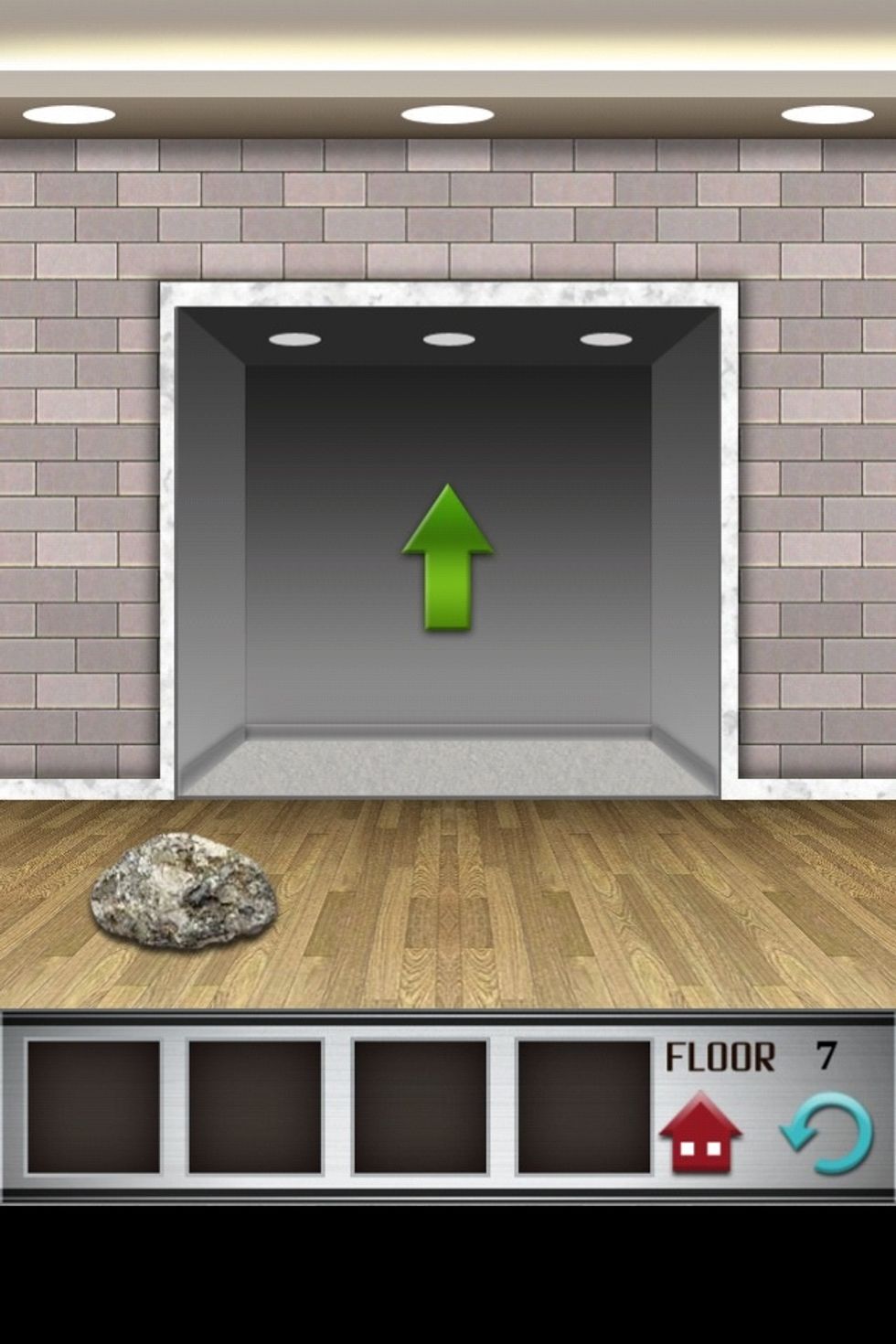 Slide the rock over the red button